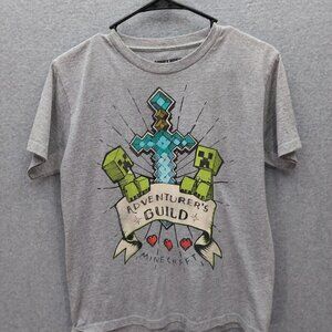 Minecraft Youth Boys M Creepers Adventure's Guild Gray Shirt